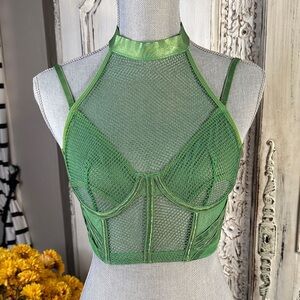 My Boo Green Mesh Halter Bralette